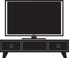 Monochrome TV stand symbol design vector