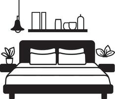 Modern Bed icon black illustration vector