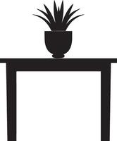 Black illustration of a console table icon. vector