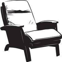 Recliner simple silhouette black illustration vector