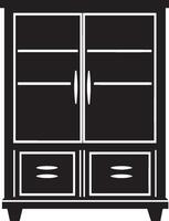 Simple cabinet symbol, black illustration vector