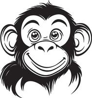 Minimalist monkey outline illustration vector
