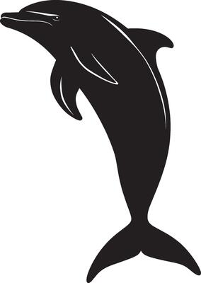 Dolphin simple silhouette black illustration