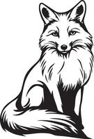 Fox icon in black outline style. vector