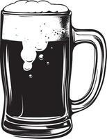 Minimalist black outline of a beer, design. vector