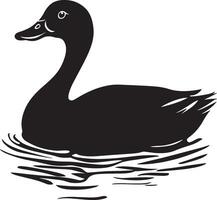 Duck simple silhouette black illustration vector