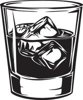 Black illustration of whiskey in simple silhouette style. vector