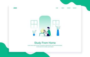 Man Sitting on Floor Working from Home Using Laptop vector