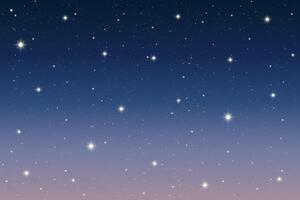 Dark winter night sky with glowing blue-purple gradient, shining stars, celestial constellations, and abstract nebula patterns. design of magical cosmos backdrop vector