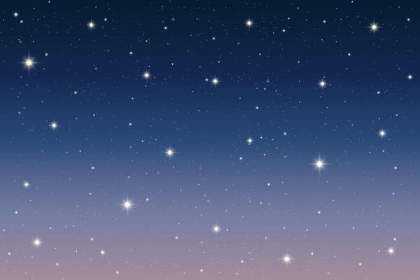 Dark winter night sky with glowing blue-purple gradient, shining stars, celestial constellations, and abstract nebula patterns. design of magical cosmos backdrop