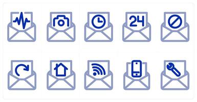 A set of 10 message icons as message, camera message, message time vector