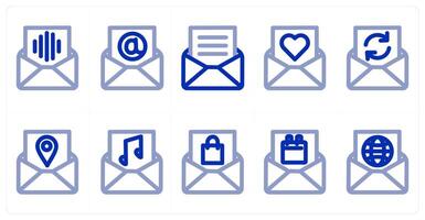 A set of 10 message icons as message, email, envelope vector
