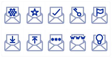A set of 10 message icons as message setting, favorite message, right message vector