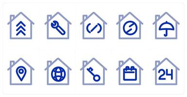 A set of 10 home icons as home, home renovation, home refresh vector