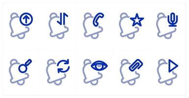 A set of 10 notification icons as upload notification, notification sync, call notification vector