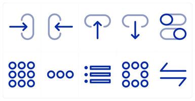 A set of 10 directions icons as send, receive, upload vector