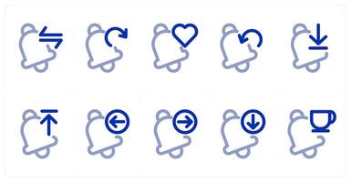 A set of 10 notification icons as notification sync, refresh notification, favorite notificatio vector