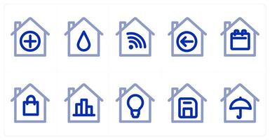 A set of 10 home icons as add home, home, home wifi, receive home vector