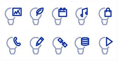 A set of 10 idea icons as image idea, eco idea, calendar idea vector