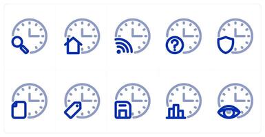 A set of 10 time icons as search time, home time, wifi time vector