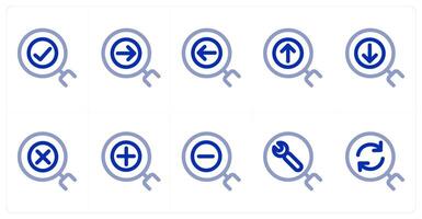 A set of 10 search icons as search, send search, receive search vector