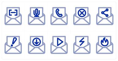 A set of 10 message icons as message, audio message, call message vector
