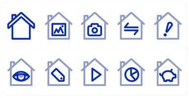 A set of 10 home icons as home, home image, home camera vector