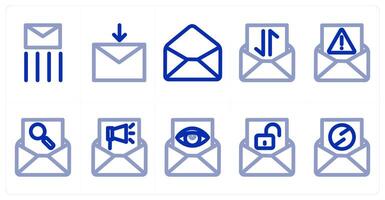 A set of 10 message icons as message, message download, envelope vector