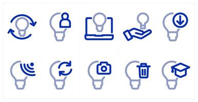A set of 10 idea icons as idea, innovation, imagination vector