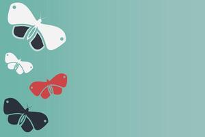 Horizontal background with butterflies and empty space for text. vector