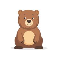 Friendly Bear Sitting in Nature vector