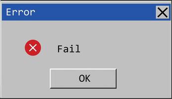 Classic window alert dialog box of system error. Warning Pop-up Window. Classic system error warning dialog. Critical error. vector