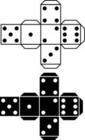 Paper dice template. Game dice template model sign. Cubes for gambling paper template. flat style. vector