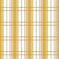 A plaid fabric with a yellow, green and white background vector