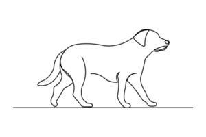Simple illustration of dog pet continuous single line art vector