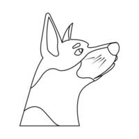 Simple illustration of dog pet continuous one line art drawing vector