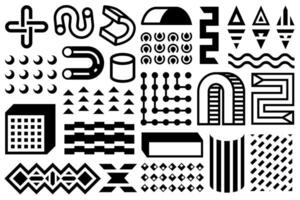 Geometric set, abstract forms, shapes, figures, line art designs, abstract decorative design elements. vector