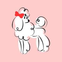 White poodle print. Cute sketch for design of various products. vector