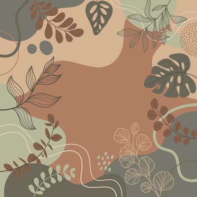 Background with tropical plants. Place for your text.
