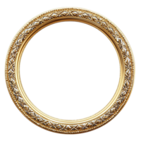 Golden Glitter Circle Frame Perfect for Elegant Design Against Transparent Background for Luxury, Celebration, or Event Branding png