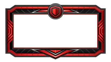 Modern Red and Black Frame Featuring Shield Design Ideal for Displaying Awards and Achievements in a Creative Way to Enhance Your Room Decor png