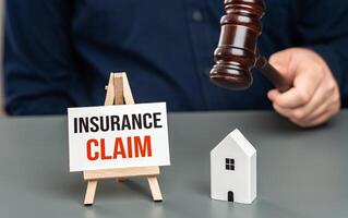 Insurance claim. Satisfy the request to an insurance company for coverage or compensation for a covered loss or policy event. Judicial settlement. photo