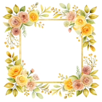 Charming Yellow and Pink Flower Frame Design Perfect for Displaying Special Photos or Quotes While Exuding a Fresh and Inviting Vibe in Any Space png