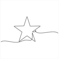 Continuous single line drawing star One line drawing background Linear star icon illustration vector