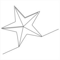 One Line Star Drawing continuous single line art illustration vector
