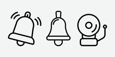 Notification Bell Icon Set. Alarm and Alert Bell Icons. School and Service Bell Bundle. vector