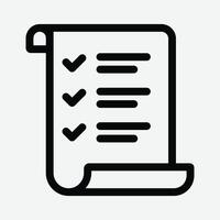 Document Icon . Paper Document Icon. Document File Symbol. Text Document Illustration. Checklist Icon. vector