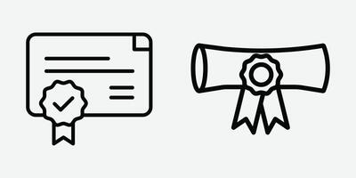 Certificate or Diploma Icon for Education. Educational Certificate Icon for Achievement. Graduation Certificate Symbol for Education. vector