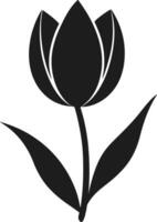 Minimalistic Tulip Flower Silhouette Illustration vector