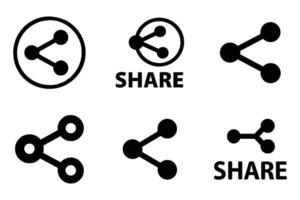 Modern Share Outline Icons with Flat Illustration vector